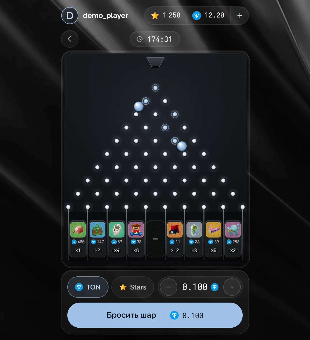Скриншот проекта Telegram Plinko